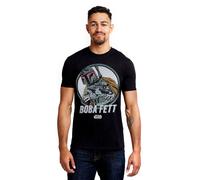 Star Wars Men's Retro Boba Cotton T-Shirt Black | Size: XL Star Wars Black XL