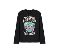 Star Wars Men's Retro Troopin' Through The Snow Long Sleeve T-Shirt, Black | Size: Large Star Wars Black L