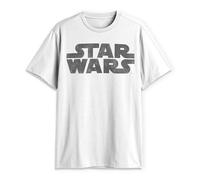 Star Wars Men's Simplest Logo Graphic Tee Shirt, White, Medium