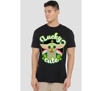 Star Wars Men's St Patrick'S Day Grogu Lucky Cute T-Shirt Black | Size: 2XL Star Wars Black 2XL