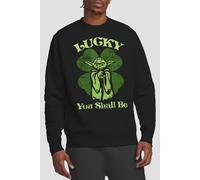 Star Wars Men's St Patrick's Day Yoda Lucky Sweatshirt in Black | Size: Large Star Wars Black L