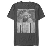Star Wars Men's Star Wars Men's Words of Wisdom T-shirt T Shirt, Charcoal, M UK