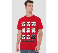 Star Wars Men's Stormtroopers & Darth Vader Bah Humbug Christmas T-Shirt Red | Size: 2XL Star Wars Red 2XL