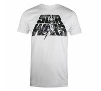 Star Wars Mens T-shirt Retro Logo White S - XXL Official