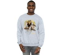 Star Wars Men's The Last Jedi Porgs Brushed Sweatshirt Medium Sport Grey