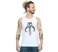 Star Wars Men's The Mandalorian Banther Skull Vest White Large