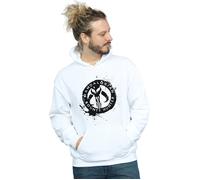 Star Wars Men's The Mandalorian Bounty Hunter Splatter Skull Hoodie in White | Size: 4XL Star Wars White 4XL