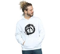 Star Wars Men's The Mandalorian Bounty Hunter Splatter Skull Hoodie in White | Size: 5XL Star Wars White 5XL