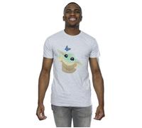 Star Wars Men's The Mandalorian Butterfly Catching T-Shirt in Grey | Size: Small Star Wars Grey S