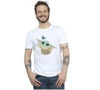 Star Wars Men's The Mandalorian Butterfly Catching T-Shirt in White | Size: Small Star Wars White S