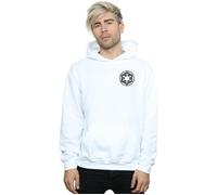 Star Wars Men's The Mandalorian Galactic Empire Insignia Breast Print Hoodie in White | Size: Medium Star Wars White M