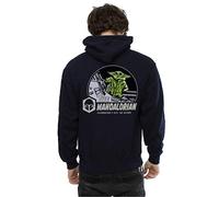 Star Wars Men's The Mandalorian He Goes Pocket Hoodie Navy Blue XXXX-Large