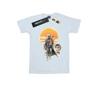 Star Wars Mens The Mandalorian Sunset Poster T-Shirt - White - White - 3XL
