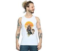 Star Wars Men's The Mandalorian Sunset Poster Vest White Medium