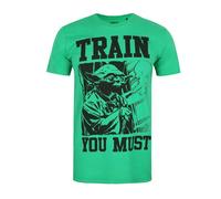 Star Wars Mens Train You Must Yoda T-Shirt - Green/Black - Green/Black - XL