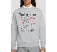 Star Wars Men's Valentine's Day, Yoda One for Me Sweatshirt Light Grey | Size: Small Star Wars Light Grey S