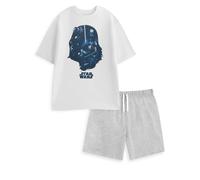 Star Wars Mens White Darth Head Short Sleeve Short Leg Pyjama Set - Small