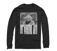 STAR WARS Men's Words of Wisdom Long Sleeve T-Shirt, Black, XL