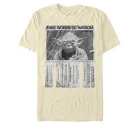 Star Wars Men's Words of Wisdom T-Shirt, Cream, Large