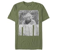 Star Wars Men's Words of Wisdom T-Shirt, Military Green, M