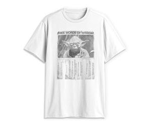 STAR WARS Men's Words of Wisdom T-Shirt, White, S
