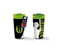Star Wars Travel Coffee Mug (Yoda Feel The Force Design) 16oz Metal Insulated Travel Coffee Cup, Star Wars Gifts for Men and Women, Star Wars Gifts for Boys and Girls - Official Merchandise
