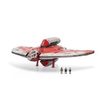 STAR WARS Micro Galaxy Squadron Ahsoka Tano's T-6 Jedi Shuttle - 13-Inch Vehicle with Rotating Wings and Three 1-Inch Micro Figure Accessories