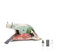 Star Wars Micro Galaxy Squadron Boba Fett's Starship (Ep 5) - 7-Inch Vehicle with Flight Display Stand and Three 1-Inch Micro Figure Accessories