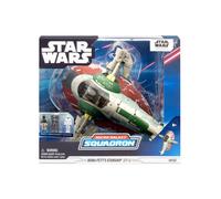 Star Wars Micro Galaxy Squadron Boba Fett's Starship (Ep 5) - 7-Inch Vehicle with Flight Display Stand and Three 1-Inch Micro Figure Accessories