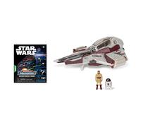 Star Wars Micro Galaxy Squadron OBI-Wan Kenobi's Jedi Interceptor Mystery Bundle - 3-Inch Light Armor Class and Scout Class Vehicles with Accessories