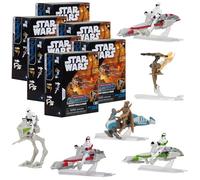 Star Wars Micro Galaxy Squadron Series 6 Mystery Blind Box 6-Pack Figures | Includes six mystery blind boxes with collectible vehicles or mini figures. Great for Star Wars fans, collectors and gifts.