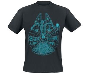 Star Wars Millenium Falcon Blueprint T-Shirt black S