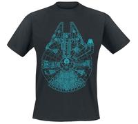 Star Wars Millenium Falcon Blueprint T-Shirt black XXL