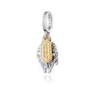 Star Wars Millenium Falcon Charm 925 Silver Compatible with Pandora Charms, silver chain Bracelet, Trollbeads, PandaCharms and Biagi.…