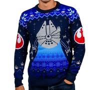 Star Wars Millenium Falcon Knitted Christmas Jumper Unisex for Men or Women - Ugly Sweater Gift (Size: S)