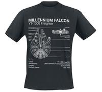 Star Wars Millenium Falcon Sketch T-Shirt black 5XL