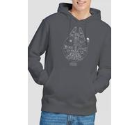 Star Wars Millenium Lines Hoodie in Grey | Size: XL Star Wars Grey XL