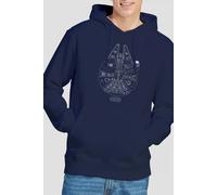 Star Wars Millenium Lines Hoodie in Navy | Size: Large Star Wars Navy L
