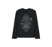 Star Wars Millenium Lines Long Sleeve T-Shirt In Black Black M