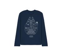 Star Wars Millenium Lines Long Sleeve T-Shirt in Navy | Size: Large Star Wars Navy L