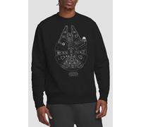 Star Wars Millenium Lines Sweatshirt in Black | Size: 2XL Star Wars Black 2XL