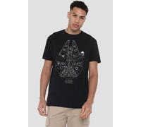 Star Wars Millenium Lines T-Shirt in Black | Size: 2XL Star Wars Black 2XL