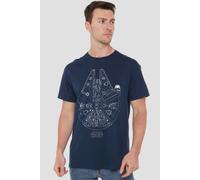 Star Wars Millenium Lines T-Shirt in Navy | Size: Small Star Wars Navy S