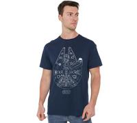Star Wars Millenium Lines Unisex T Shirt, Navy, Medium