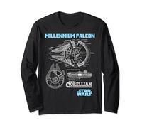 Star Wars Millennium Falcon Corellian Trade Ship Schematic Long Sleeve T-Shirt