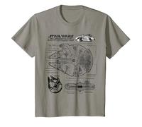 Star Wars Millennium Falcon Schematic T-Shirt, Youth, Slate Grey, 2T