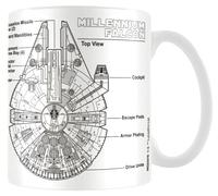Star Wars Ceramic Coffee/Tea Mug – Millennium Falcon Sketch – Official Boxed – 11 oz (315 ml)