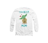Star Wars Mother's Day Yoda Best Mom Long Sleeve T-Shirt, White | Size: Medium Star Wars White M