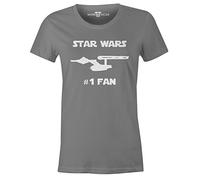 Star Wars Number 1 Fan - Ladies T Shirt Charcoal Grey