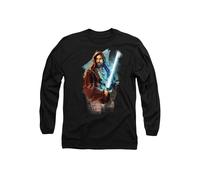 Star Wars ObiWan Kenobi Kenobi Painted Long Sleeve T-Shirt, Black | Size: 2XL Star Wars Black 2XL